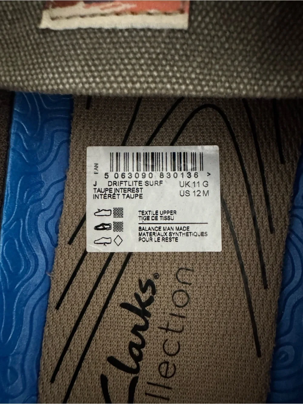 Clarks Men’s Tan Taupe Canvas Size 12 M Driftlite Surf Slip On Boat Shoes Comfy